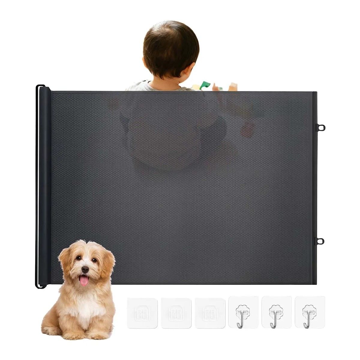 GENERICO - Malla Retractil Puerta De Seguridad Mascotas Bebe 150x78 Cm BELUG