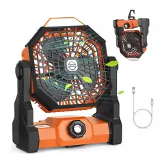 GENERICO - Ventilador Portátil Camping Acampar Recargable USB Luz Led