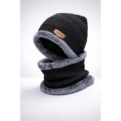 GENERICO - Set gorro invierno + cuello térmico polar tejido