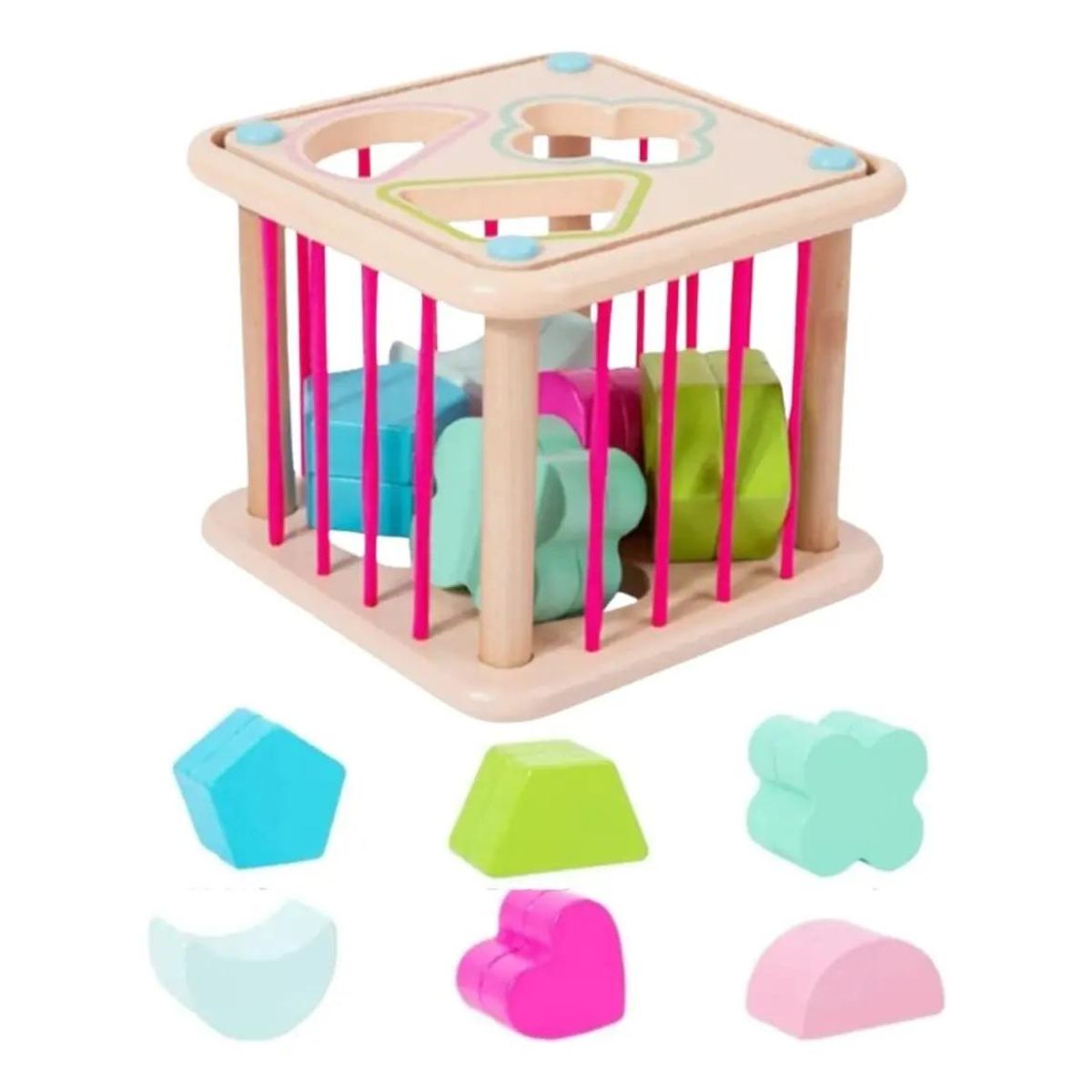 GENERICO - Juego Didáctico Interactivo Cubo Sensorial de Madera