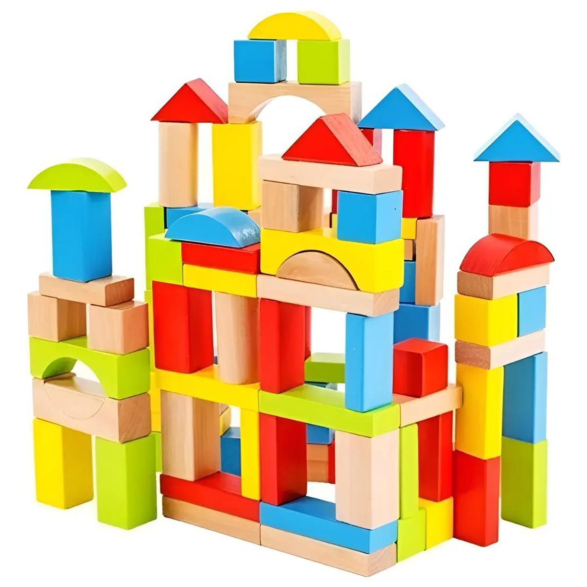 GENERICO - Balde de Bloques de Construcción de Madera para Niños