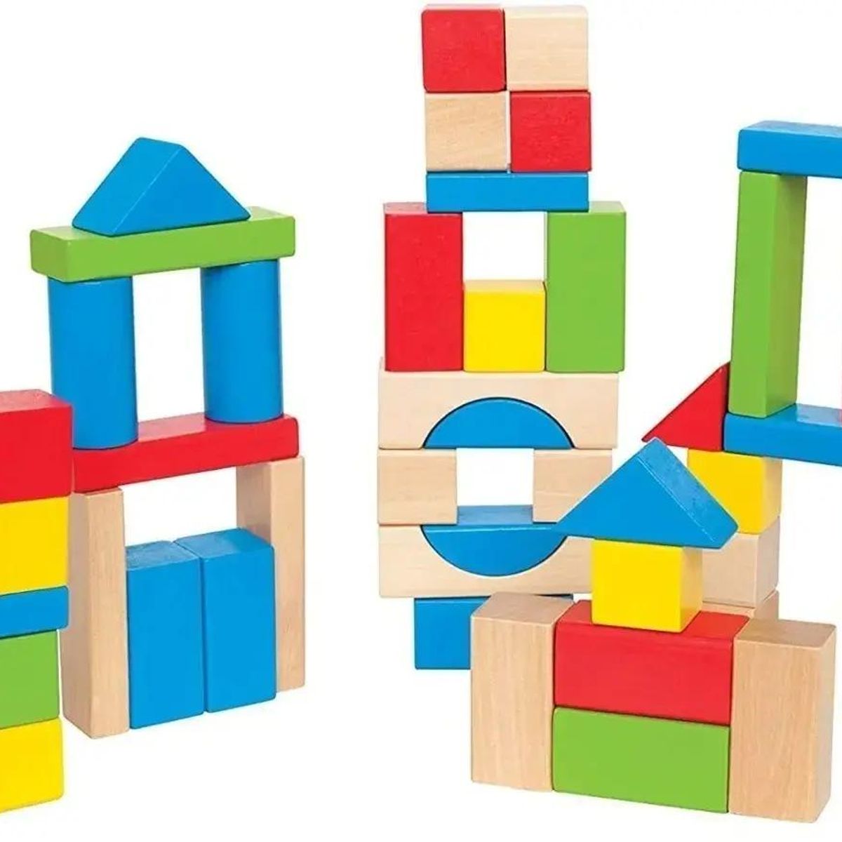 GENERICO - Balde de Bloques de Construcción de Madera para Niños