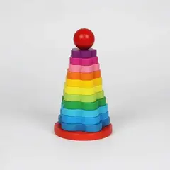 GENERICO - Torre Apilable de Madera para Niños Montessori