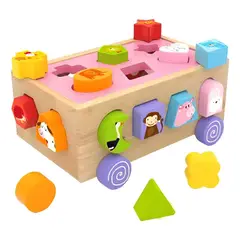 GENERICO - Juego de Arrastre y Encaje de Madera para Niños