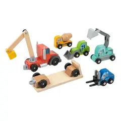 GENERICO - Set de Vehículos de Construcción en Madera