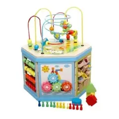 GENERICO - Cubo de Madera Montessori 6 Lados para Niños