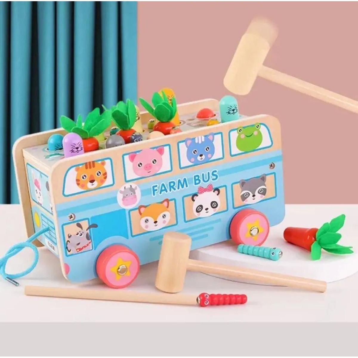 GENERICO - Juguete Didáctico de Madera para Bebés Pega Topo
