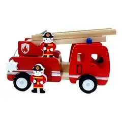 GENERICO - Camión de bombero de madera didáctico para niños