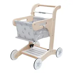 GENERICO - Carrito de supermercado de madera para niños
