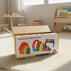 GENERICO - Arco Iris Montessori de Madera para Niños