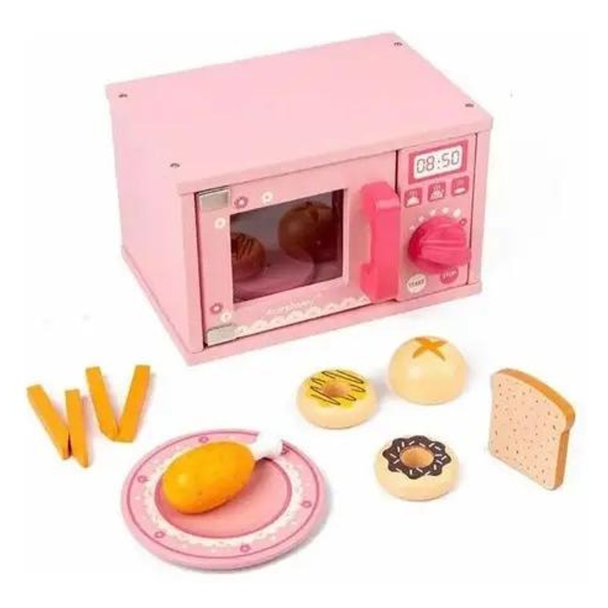 GENERICO - Horno Microondas Didáctico de Madera para Niños