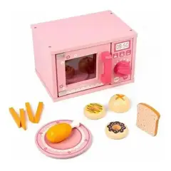 GENERICO - Horno Microondas Didáctico de Madera para Niños