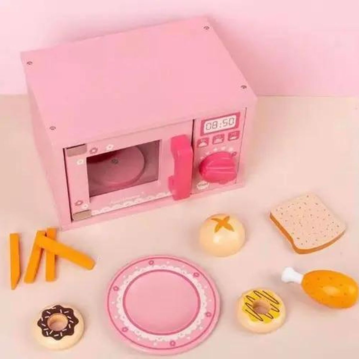 GENERICO - Horno Microondas Didáctico de Madera para Niños