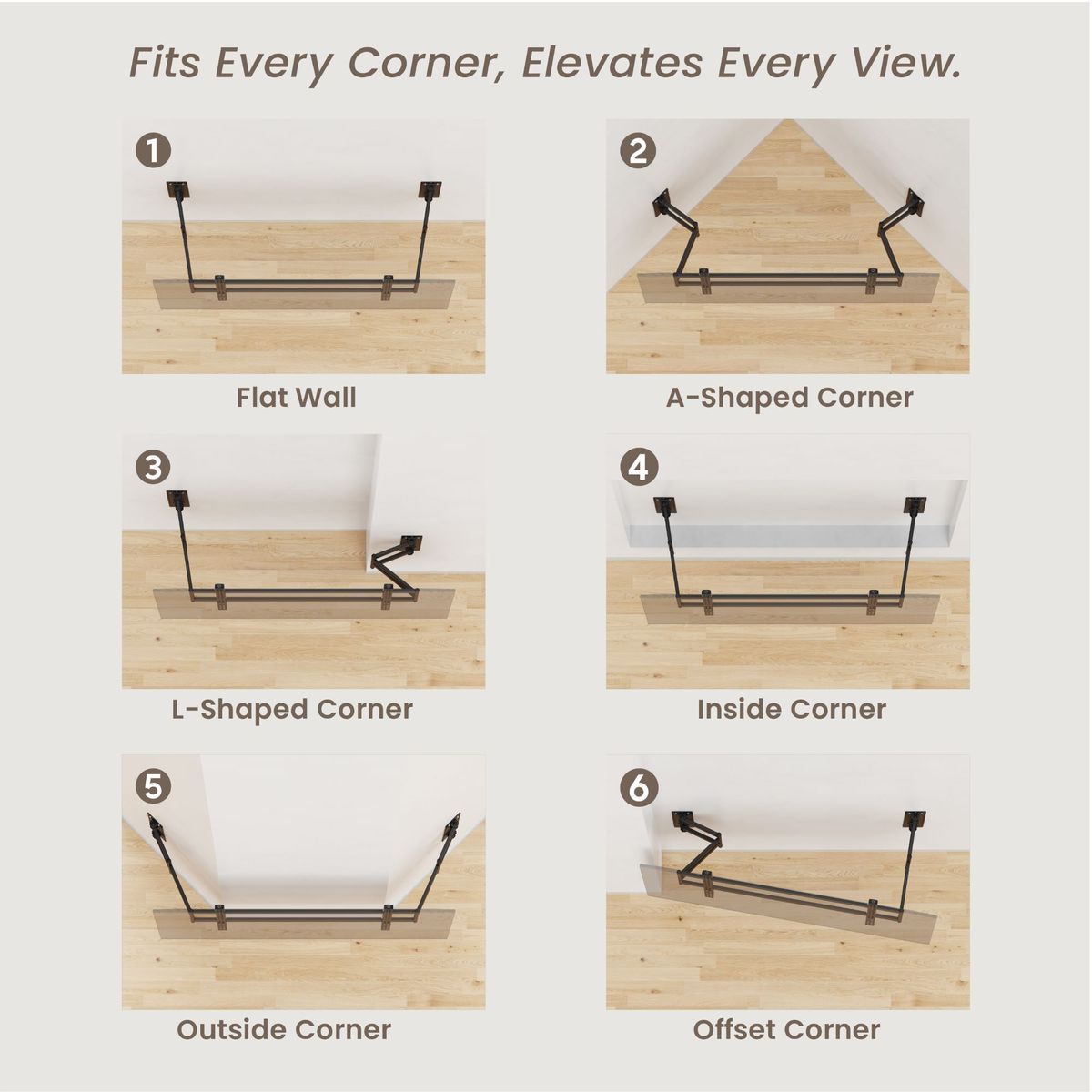 BRASFORMA - Soporte de TV  INFINITY4  MultiEspacios  Heavy Duty - 55" a 90" 80kg  Brasforma