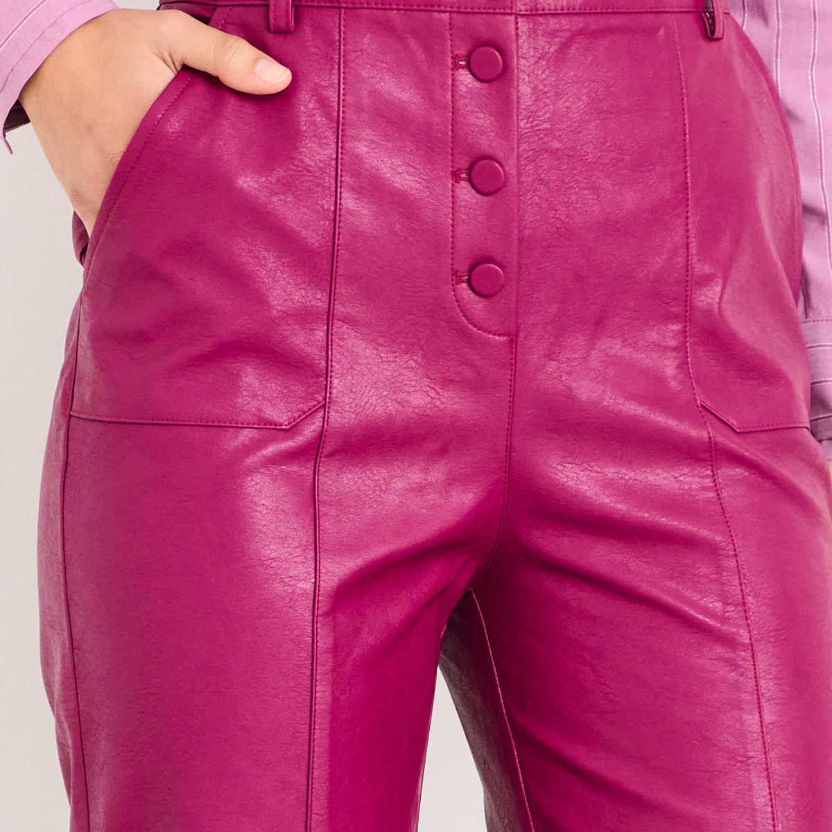 IO - Pantalon Liso Mujer Burdeos Io