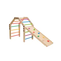 BABYLUNA - Juego Escalador Y Resbalín Montessori En Madera