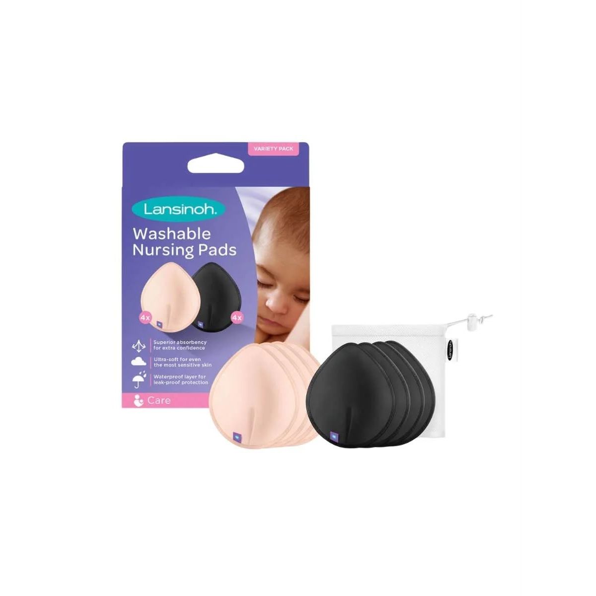LANSINOH - Absorbente de leche lavable de color, 8 unid-LANSINOH