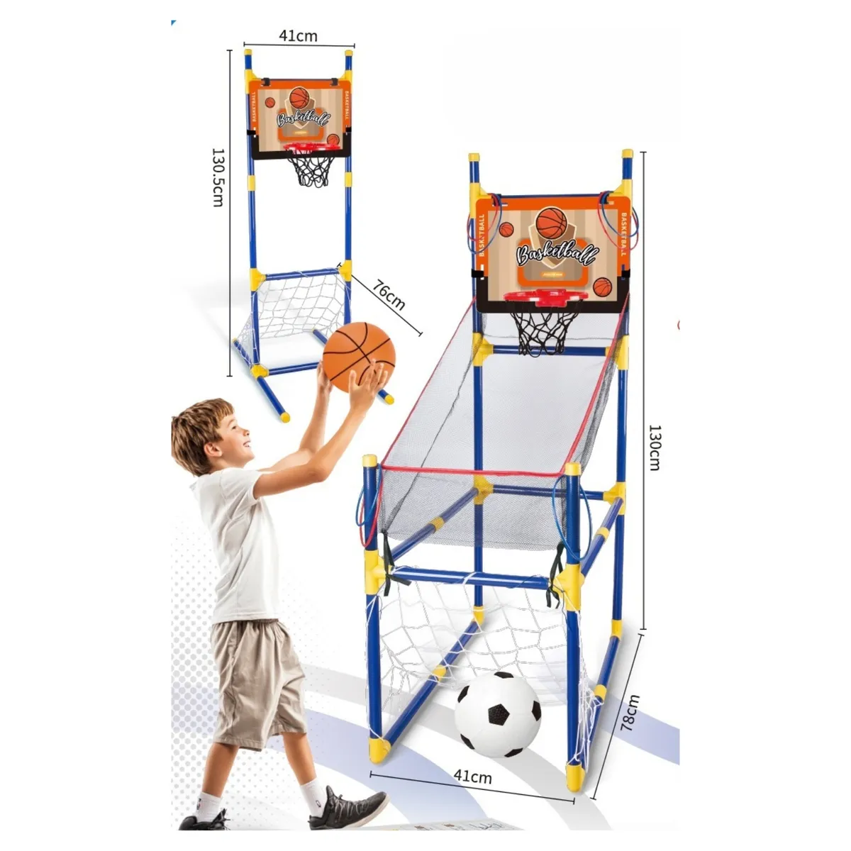 BABYLUNA - Set De Juegos Baloncesto Y Futbol Infantil Interior y Exterior