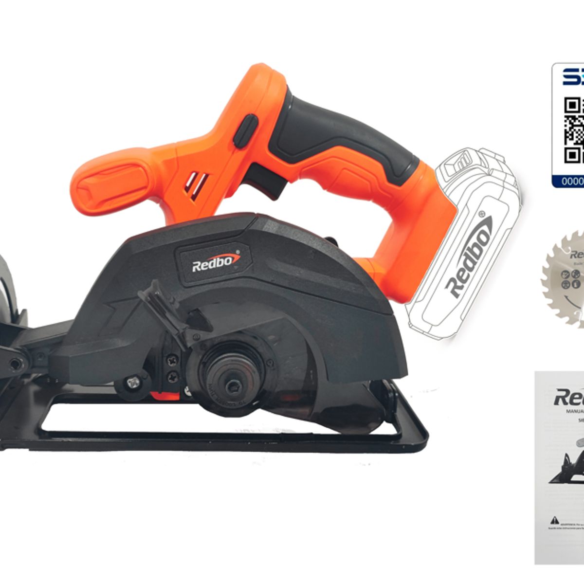 REDBO - Pack Sierra Circular Inalámbrica Redbo CS 21V-140 140mm, 21V + Batería y Cargador