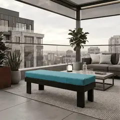 GENERICO - Banqueta Urban Loft Negra con Asiento Acolchado Azul