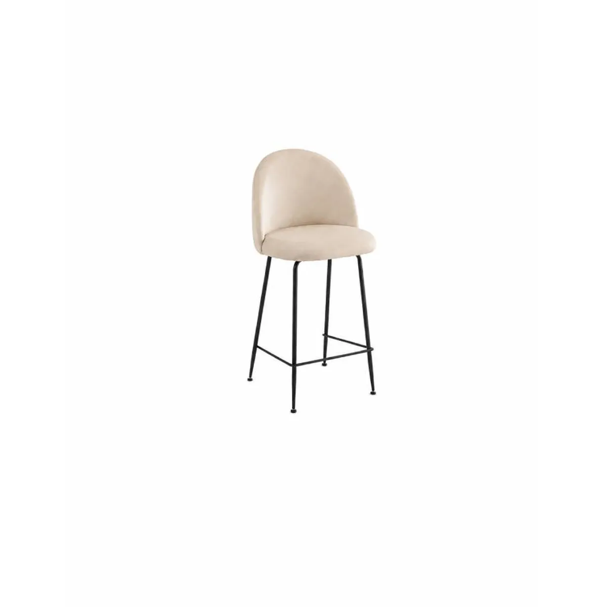 MOAD - Taburete Alto para Barra y Cocina Tokio Bar Lino Acero Negro 64 cm