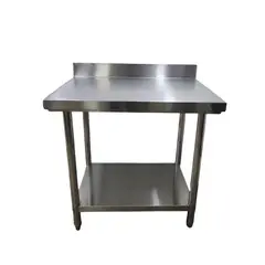 MODERN SPACE - Mesón Acero Inoxidable 90x60 Cm Con Respaldo Mesa De Trabajo