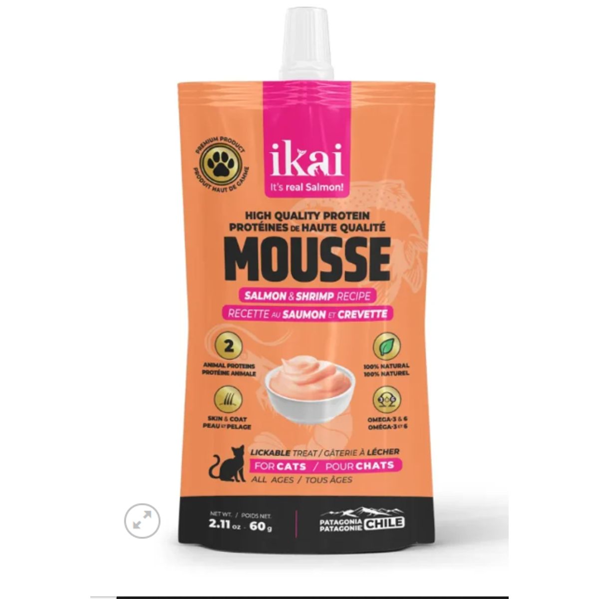 IKAI - Mousse IKAI Salmon Camaron para gato 60 gr