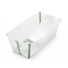 STOKKE - Pack Tina Plegable Flexi Bath® con Soporte para Recién Nacido - Verde Transparente -