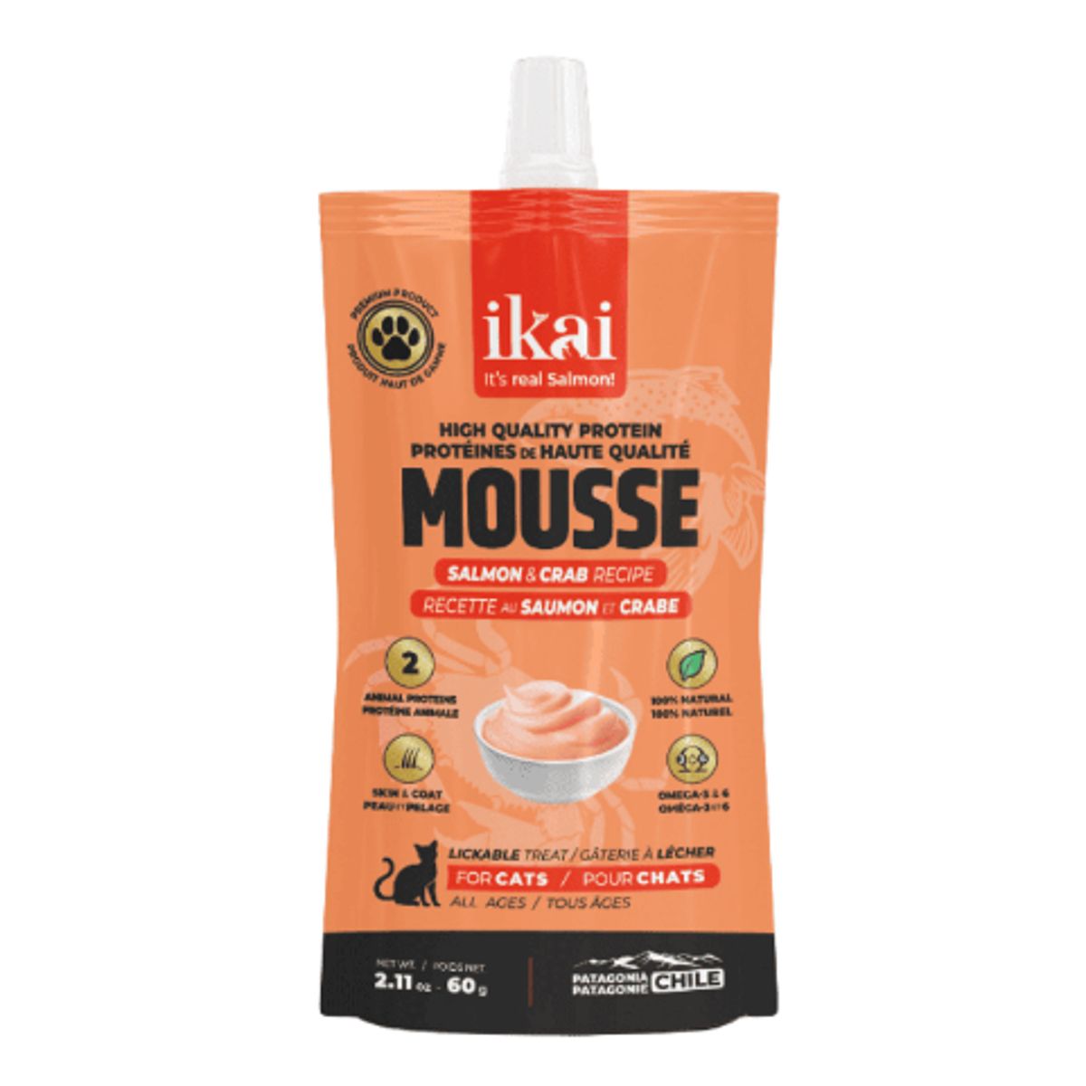 IKAI - Mousse IKAI Salmon Cangrejo para gatos 60 gr