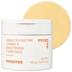 INNISFREE - Almohadillas de Toner Iluminadoras con Niacinamida + Vitamina C -