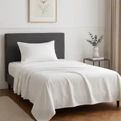 ROSEWOOD - Sabanas 1.5 Plazas 100% Algodon 500 Hilos Premium - Blanco - 1,5 Plazas