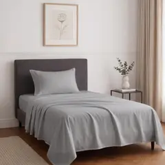 ROSEWOOD - Sabanas 1.5 Plazas 100% Algodon 500 Hilos Premium - Gris - 1,5 Plazas