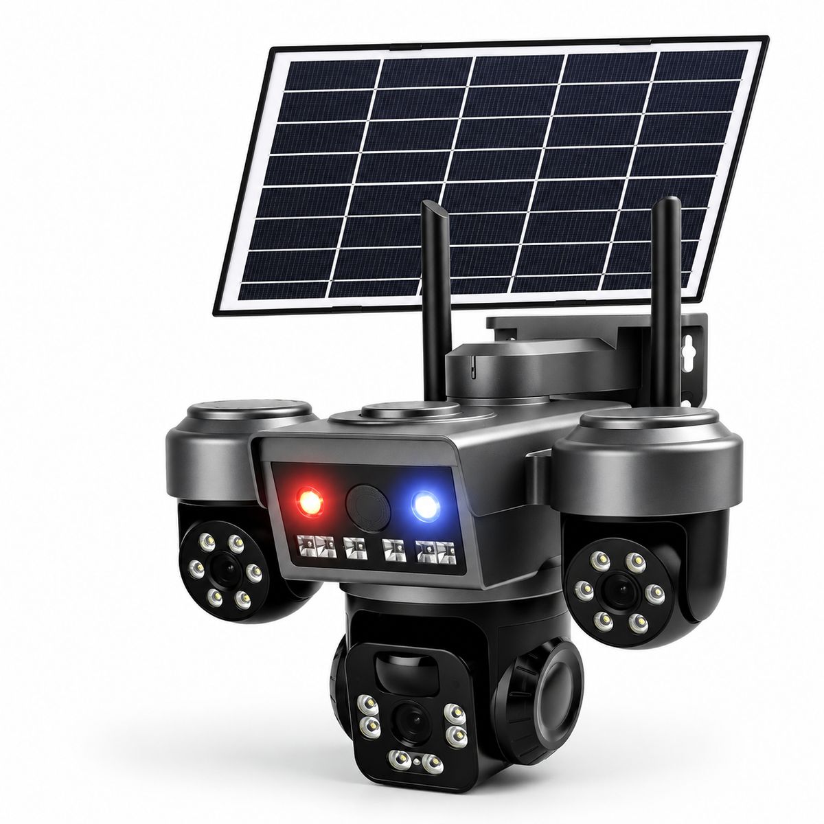 GENERICO - Cámara Solar 4G Triple Lente PTZ  Con Chip  Sin WiFi  Seguimiento IA  Parcelas Chile