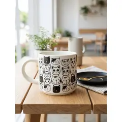 GENERICO - Tazón Taza Cerámica Diseño Modelo Gatitos Nekos