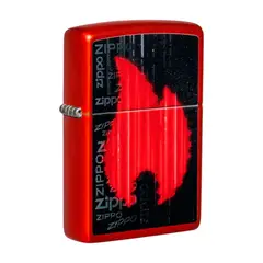 ZIPPO - Encendedor Flame Design Negro Rojo ZP49584