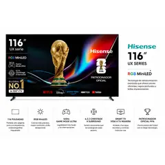 HISENSE - UX 116 RGB MiniLED 4K 165Hz + Samsung Q-Series HW-QS700F Dolby Atmos Combo Cine y Gaming Definitivo