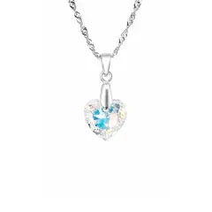 JOYAS MONTERO - Collar Amor Plata 925 creado con cristales de Swarovski® Aurora Boreal