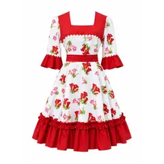 GENERICO - Vestido Huasa China Rojo - Sello Nacional