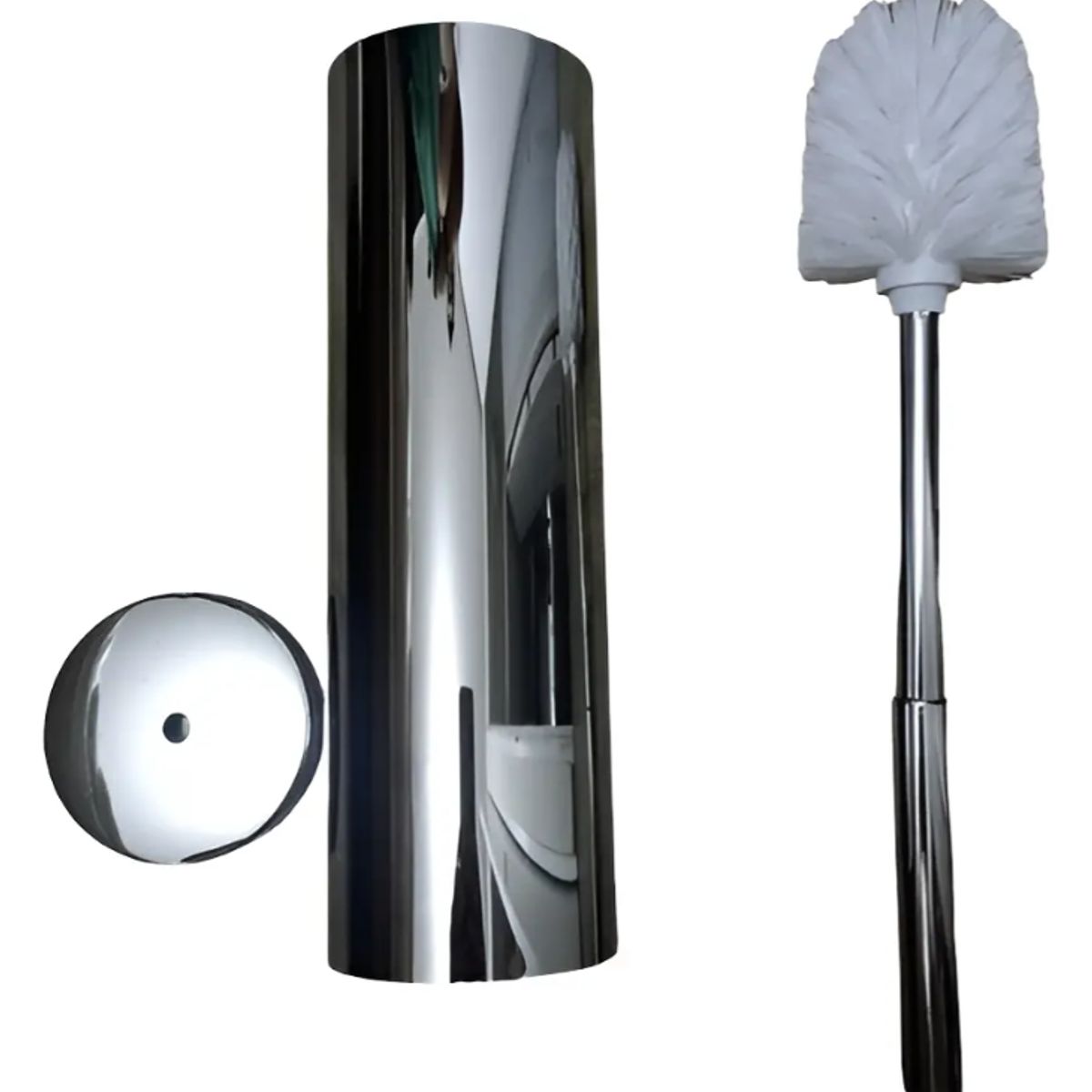 MAINSTAYS - Porta Escobilla De Baño De Acero Inoxidable