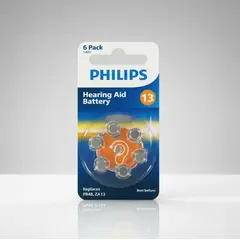 PHILIPS - Pilas Zinc-aire, A13 Para Audifonos Auditivos 6 Unidades
