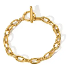 GENERICO - Pulsera Eslabón Infinito Acero Inoxidable Enchapado En Oro
