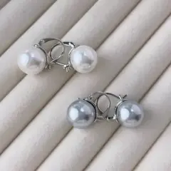 GENERICO - Aros Gota De Nácar De Plata 925