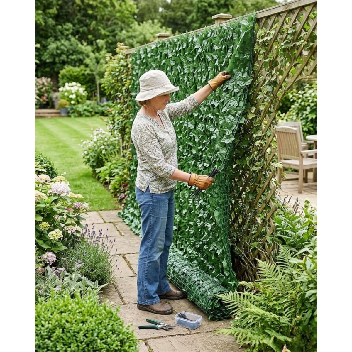 GENERICO - Malla Decorativa De Hojas Artificiales Para Jardin 3x1 Mts
