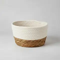 NEWTREE - Cesta De Mimbre Con Forro De Algodón 23.5x18x14cm