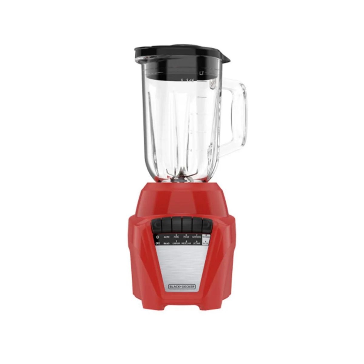 GENERICO - Licuadora Vaso Vidrio 1250ml 700W Rojo Ice Crush Black+Decker