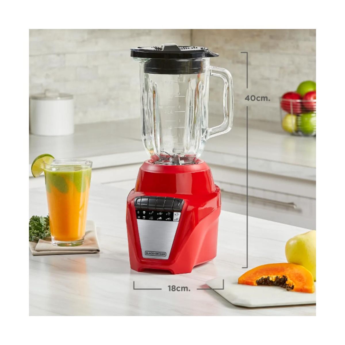 GENERICO - Licuadora Vaso Vidrio 1250ml 700W Azul Ice Crush Black+Decker