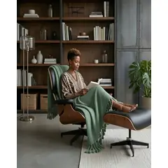 GENERICO - Manta Piecera De Sillón Cama Chenille Flecos Soga 130x180