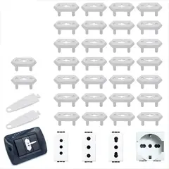 KUANGYE - 30 Pcs Cubre Enchufe Seguridad Bebe Tapa Protector Con Llave