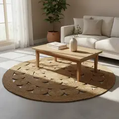 NEWTREE - Alfombra De Enea Doble Círculo 120 Cm