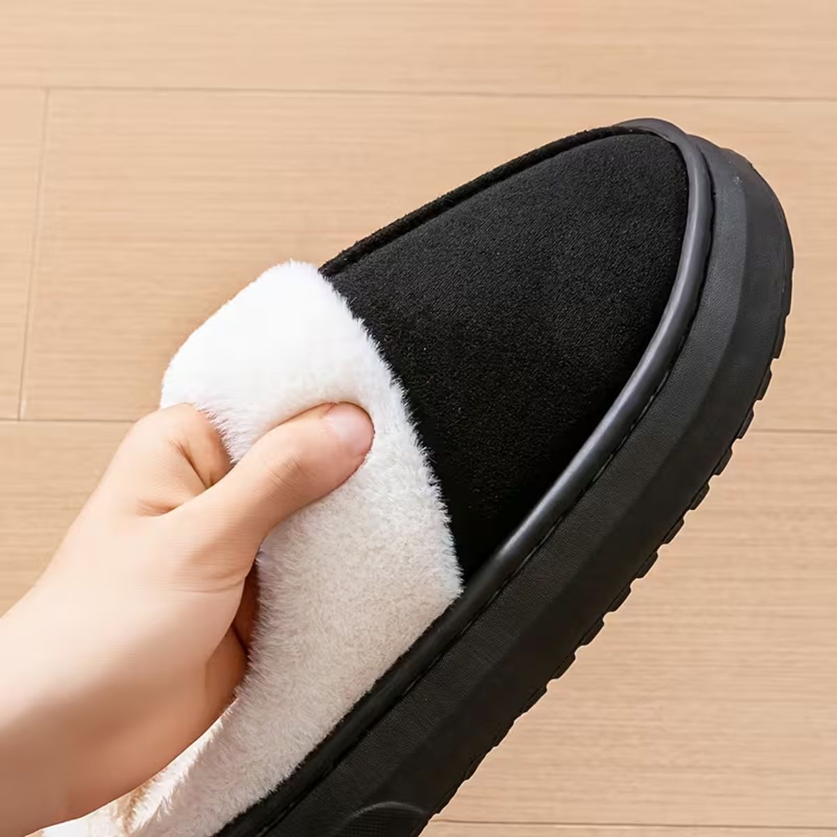 GENERICO - Pantuflas de Piel Antideslizantes Con Chiporro Mujer Cuero Sintetico
